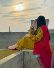 BURAAQ PLAZZO EMBROIDERY 2PC